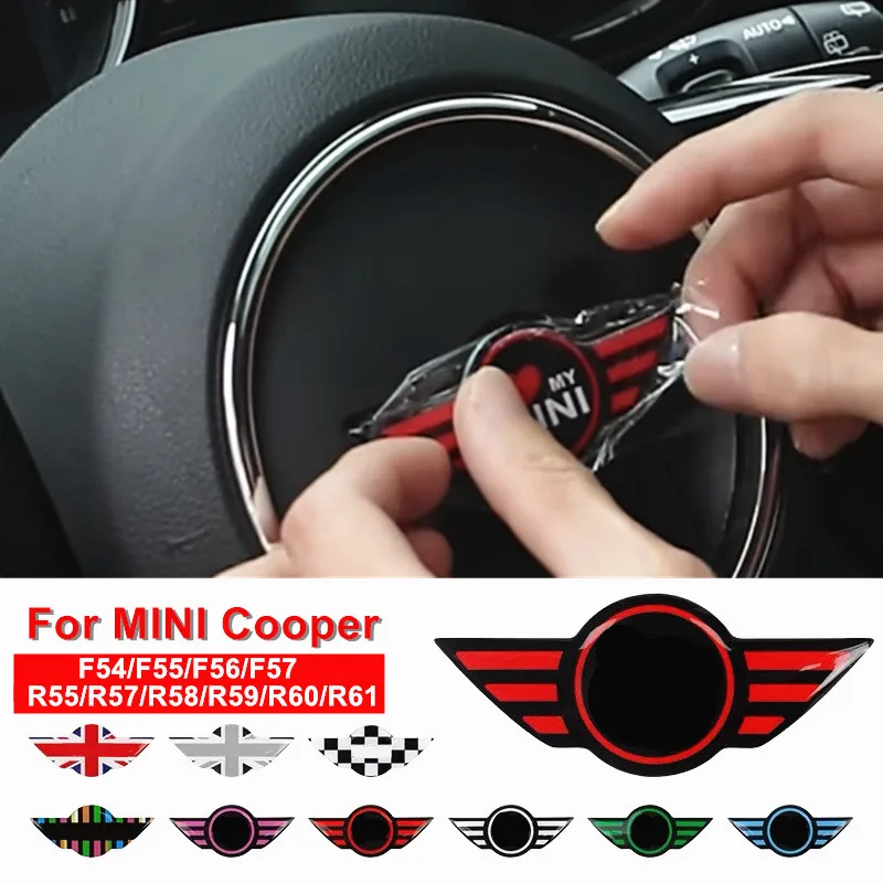 

3D Epoxy Car Steering Wheel Center Panel Decal Sticker For MINI Cooper F55 F56 F57 R55 R57 R58 R59 R60 R61 Interior Accessories