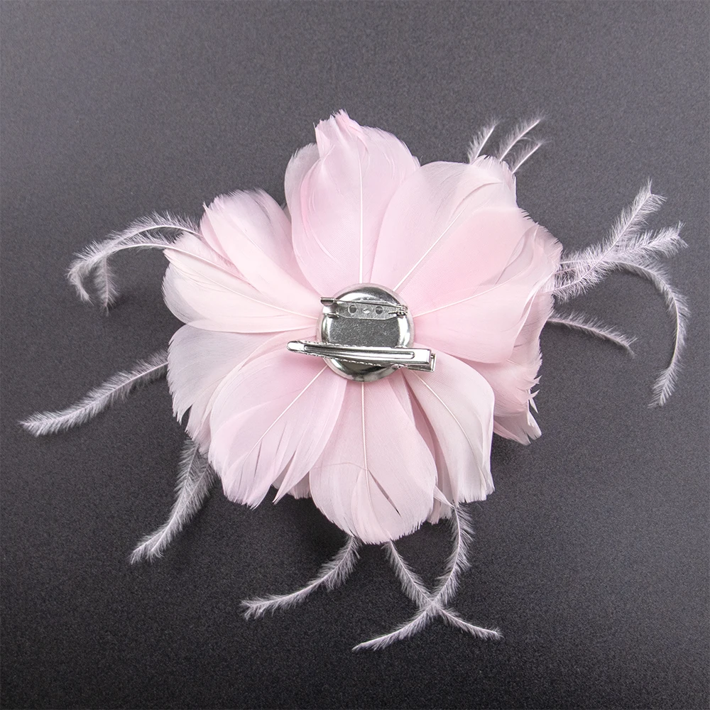 Multicolor Extra Large Ostrich Feather Lapel Pin True Feather Accessory Long Silk Elegantly Lightweight Unique Brooch Clip