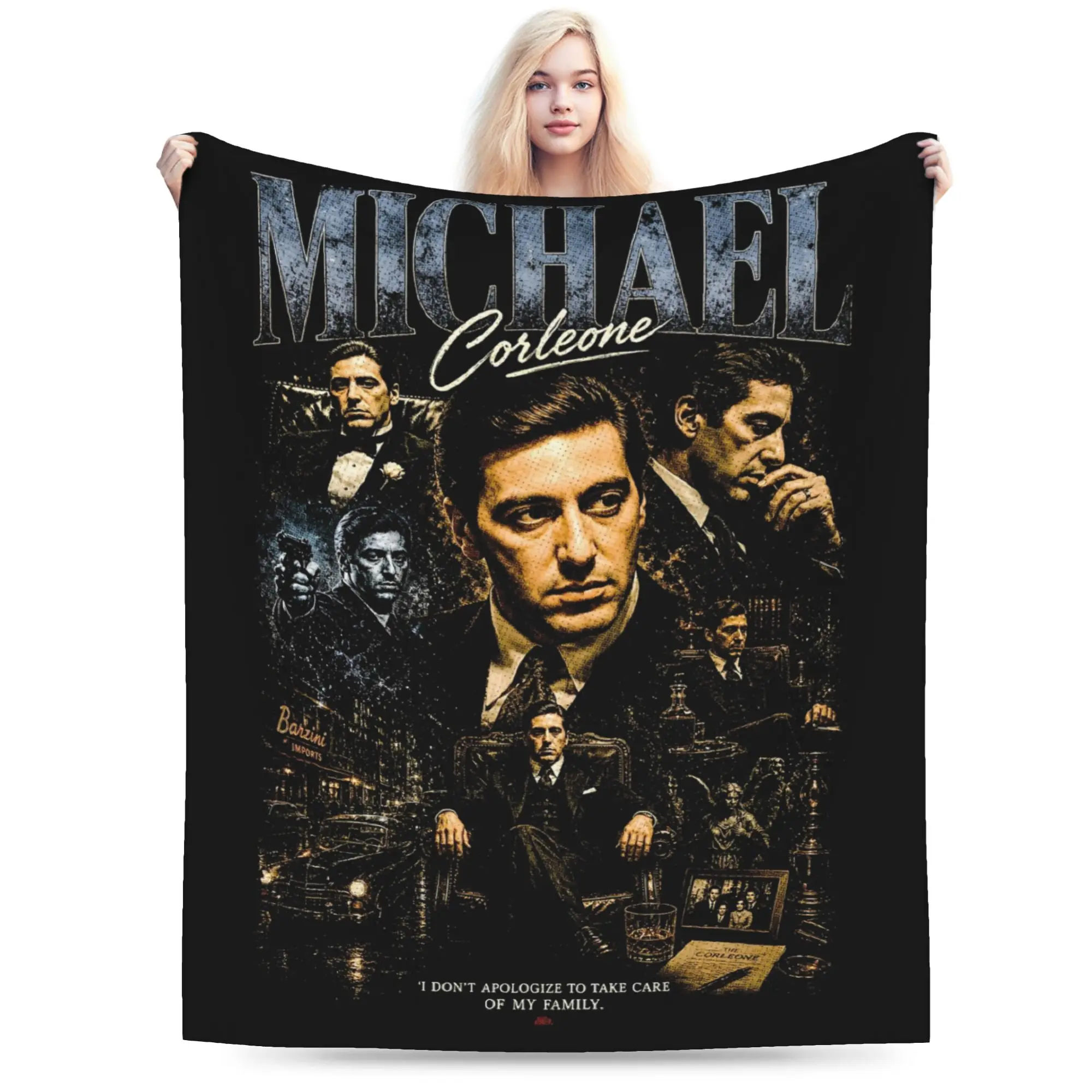 Michael Corleone Blankets Flannel Spring/Autumn  Breathable Lightweight Throw Blanket for Home Outdoor Quilt