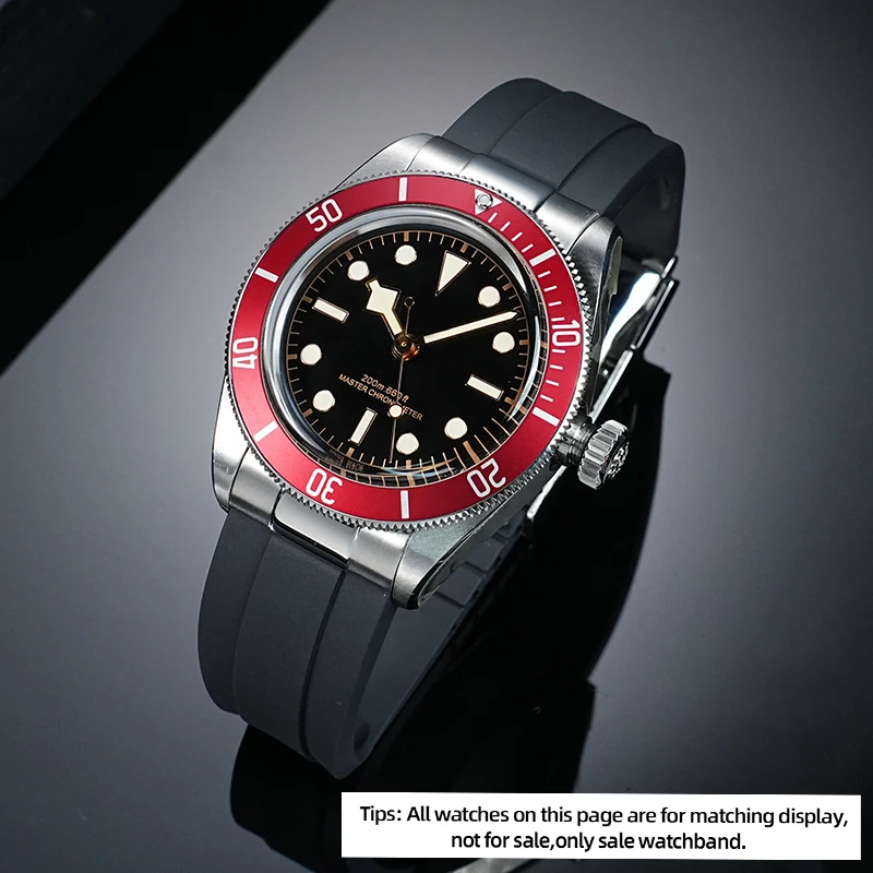 TUDOR Black Bay 1958 M79030 M79230/79220 M7939G1 고무 시계 밴드 접이식 버클 스타일 시계 스트랩 방수 스포츠 벨트