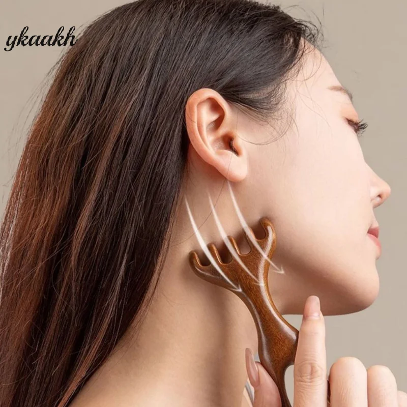 

Массажная расческа с меридианом тела, сандаловое дерево, рога оленя, широкие зубцы, иглоукалывание, помогает кровообращение, антистатические, гладкие волосы