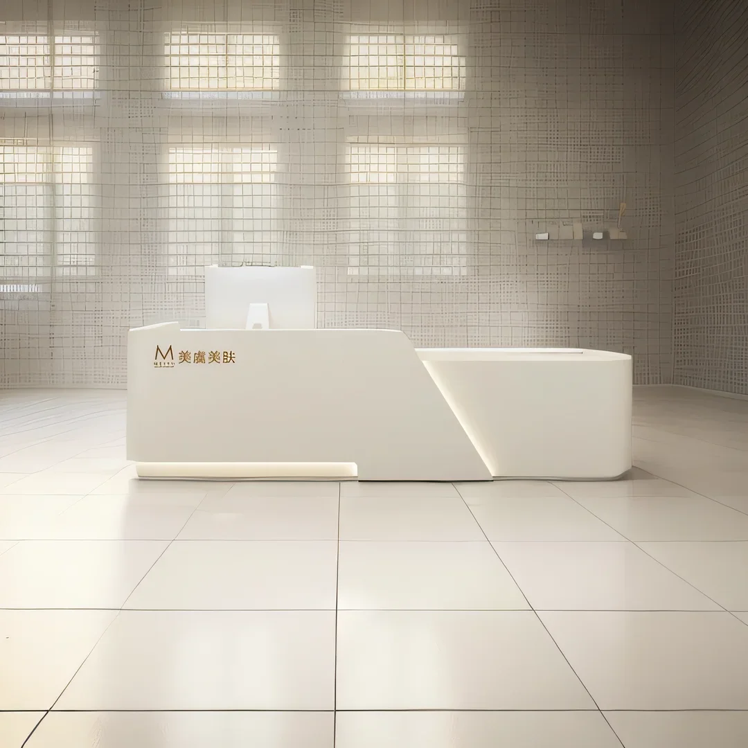 

Рабочий стол из закаленного стекла, современная касса, изогнутая минималистичная церковная стойка для супермаркета, столик в стиле Pulpito Escritorio