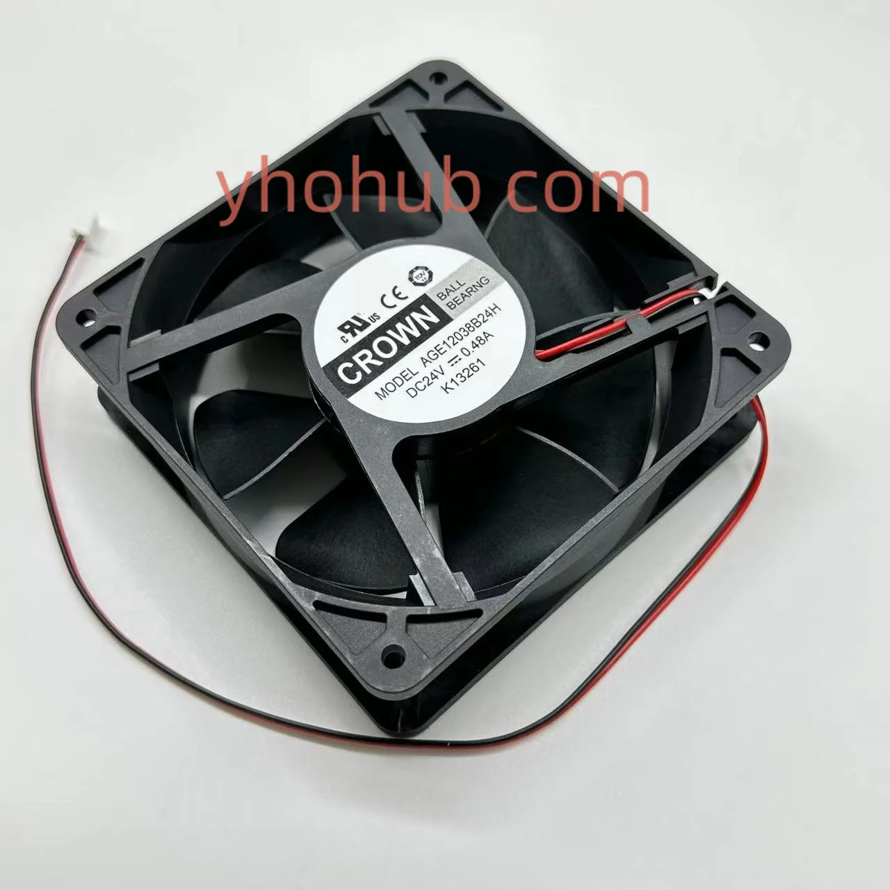 CROWN AGE12038B24H DC 24V 0.48A 120x120x38mm 2-Wire Server Cooling Fan