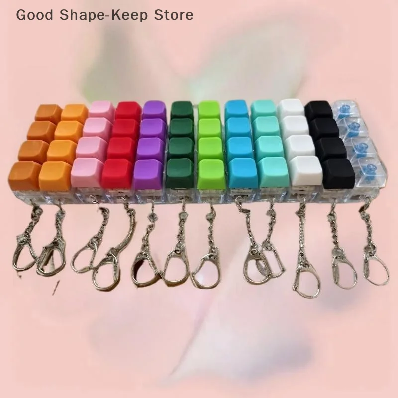 

Customizable 4-Button Keyboard Clicker Adult Fidget Keychain Stress Relief Keycap Toy for Focus And Relaxation