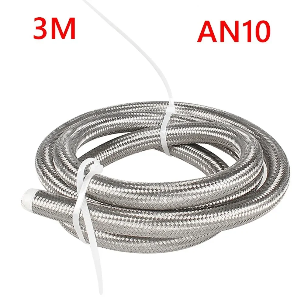 16FT 5M AN4 AN6 AN8 AN10 AN12 Olie Brandstof Slang Olie Gas Cooler Slang Line Buis Nylon Roestvrij staal Gevlochten Binnen Cpe Rubber