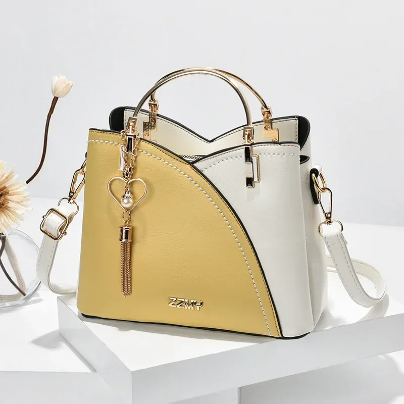 Torebka damska Patchwork na ramię Messenger praca w biurze PU skórzana torebka damska damska luksusowa torebka moda elegancka torba na ramię