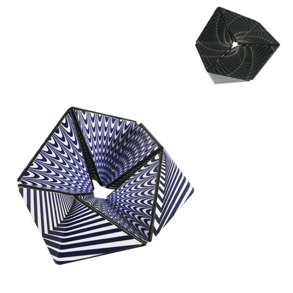 Cubo Magnético Infinito 3D Geométrico Antiestresse com Ilusão Visual Dobrável - Gadget Fidget para Alívio da Ansiedade no Escritório