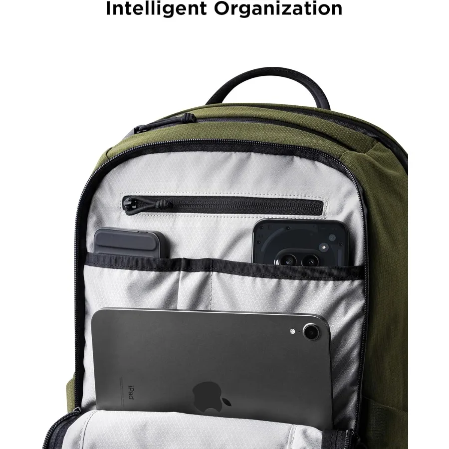 ALPAKA Elements Mochila Pro 24L - Mochila verde para computadora portátil para computadora portátil de 16 pulgadas con dos bolsillos para botellas Mochila de viaje para hombres