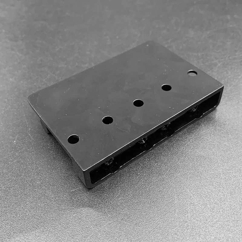 Vintage 4-String Bass Bridge Length 79.5x53MM Bass Fixed Bridge Saddle Top Load Black/Chrome