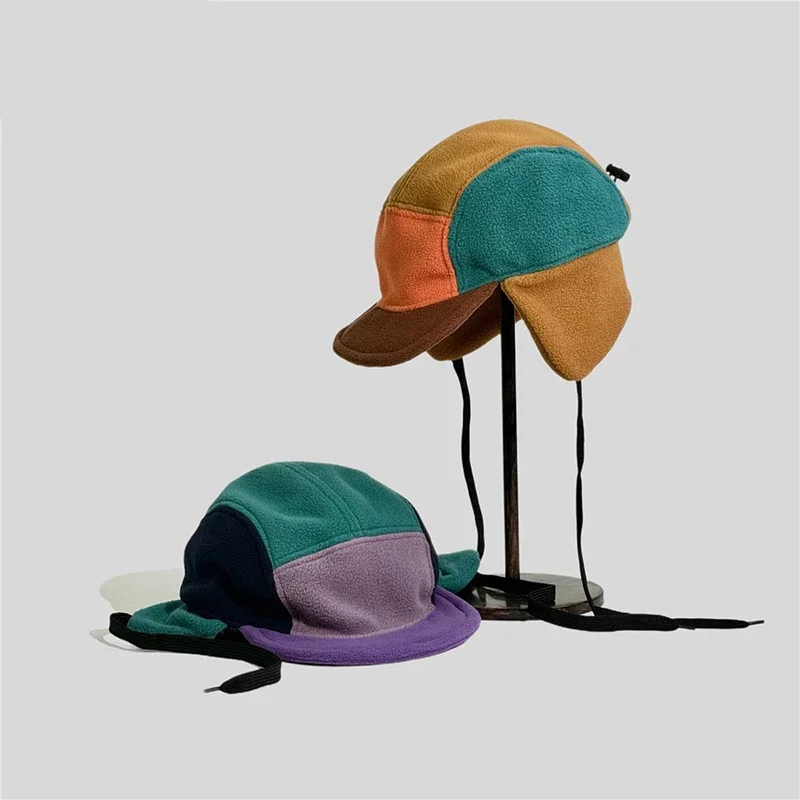 

Windproof Thermal Fleece Winter Hat Five Panel Fisherman Style Cycling Outdoor Cold Weather Ear Protection for Winter Sports