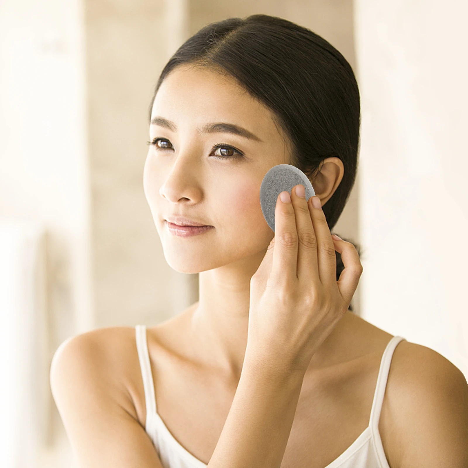 قطعتان من بودرة مكياج بيضاوية ناعمة وصديقة للبشرة لمكياج الوجه لكريم الأساس وخافي عيوب أحمر الخدود وسادة محمولة #5