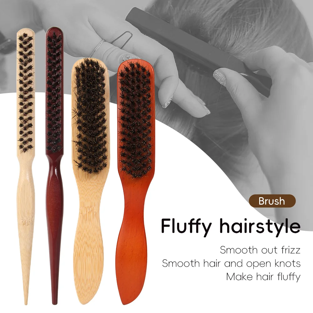 Set de Cepillos para Barba para Hombre: 2 Cepillos de Barba con Mango de Bambú Natural y Cerdas de Jabalí, Peine de Dientes Lisos, Set de Cuidado de Barba para Estilizar y Limpiar