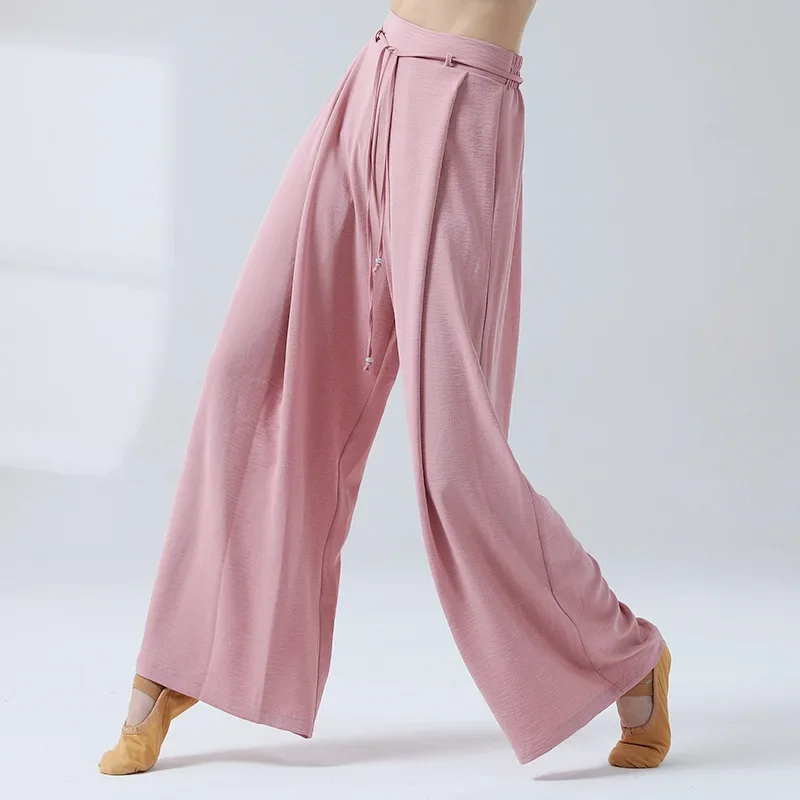 customized-women's-modern-dance-costume-classical-loose-straight-leg-wide-leg-daily-practice-pants-body-suit-texture-ballet