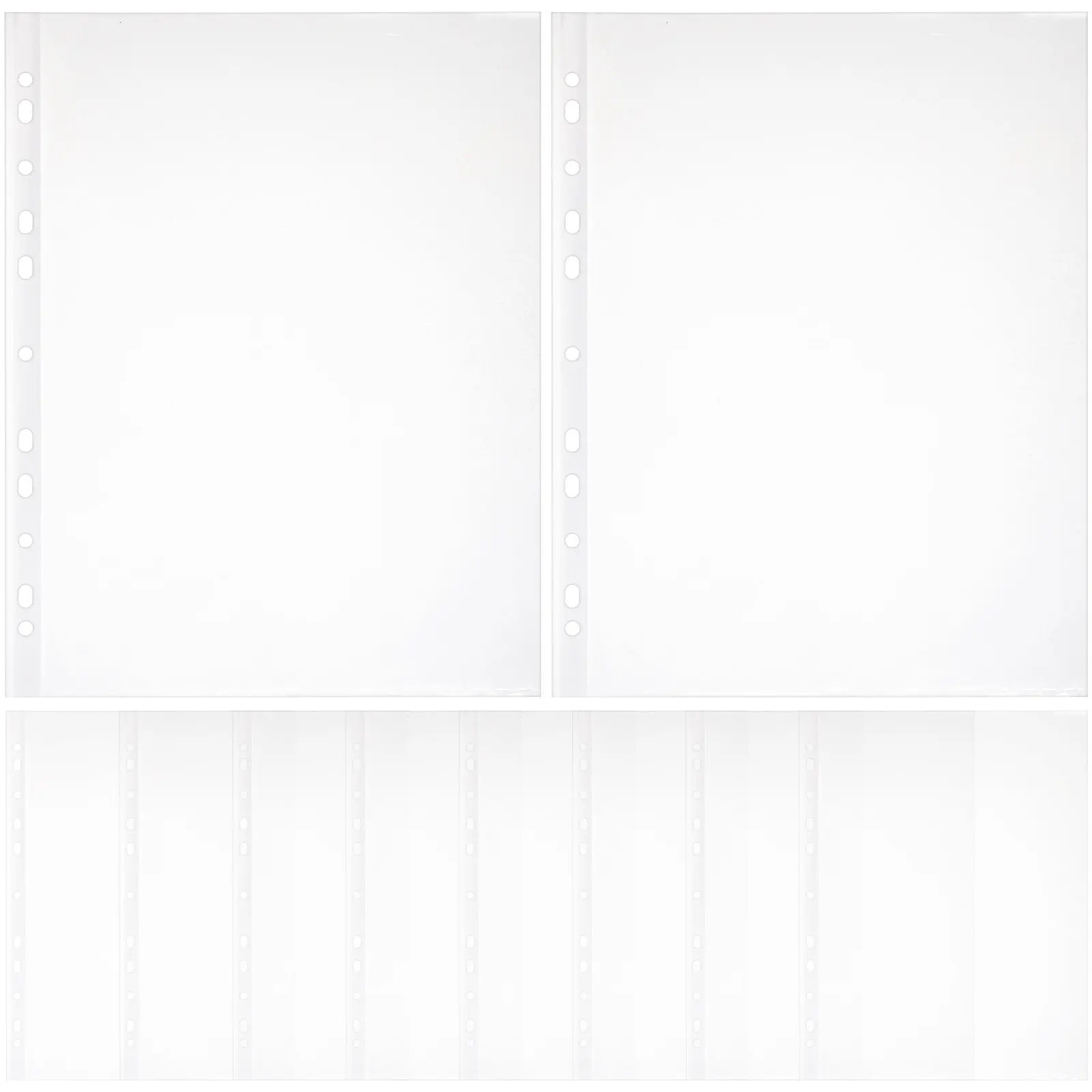 

100Pcs Premium Clear Page Protectors Plastic Binder Sleeves for A4 Documents Dustproof Waterproof Sheet Protectors File Folder