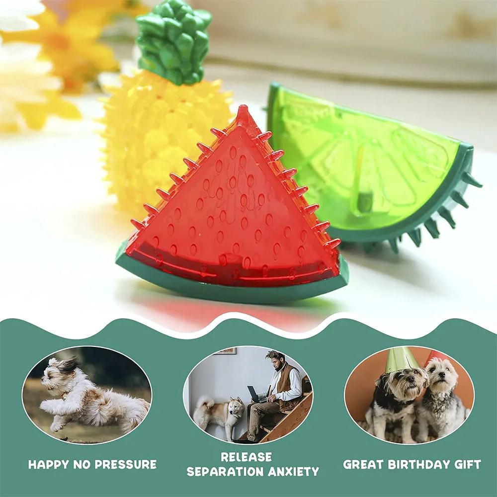 Pet Freezable Cooling Chew Toy Dog Cat toy Summer Pineapple Lemon Watermelon Design Durable Bite-Resistant Dog Ice Frozen Toys view 6