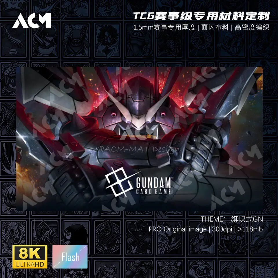 600x350mm Diy Suitable for Gundam Trading Card Playmat Union Flag 1.5mm Seamless Edge Surface Flash Single Board Game Card Mat