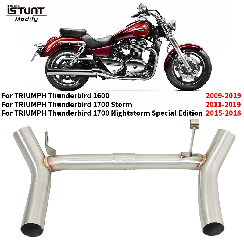 

Slip On For Triumph Thunderbird 1600 2009 -2019 1700 Storm 2011 - 2019 Motorcycle Exhaust Mid Link Pipe Connect Original Muffler