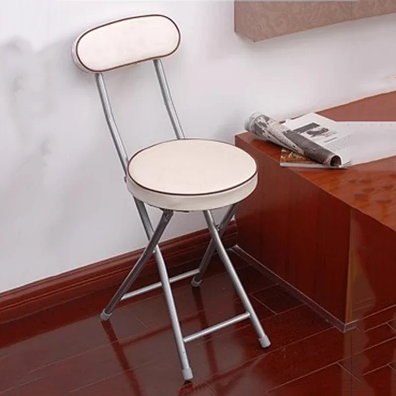 

Metal Bar Chairs Portable Kitchen Chairs Dirt-proof Folding Dining Room Sets Relax Interior Bar Furniture with Backrest Design