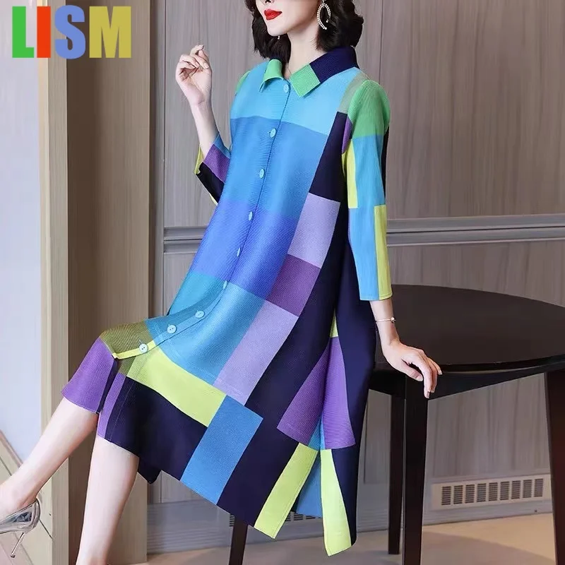 

LISM women's evening cocktail dresses Fashion Style Dress Women's 2025 New Collection Mom High End Folded Shirt Skirt for Women