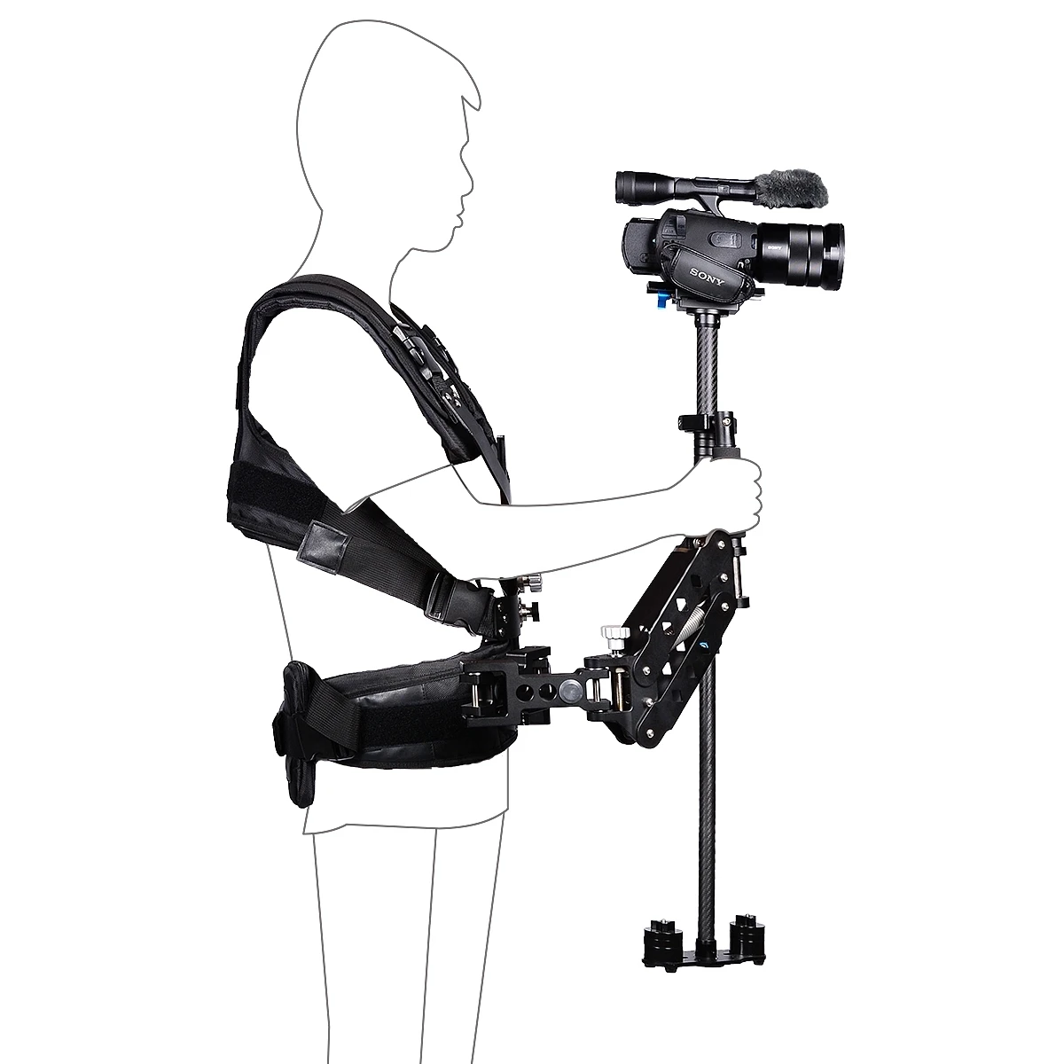 Professional Aluminium Alloy Stabilizer Steadicam Vest and Arm for DSLR Camera