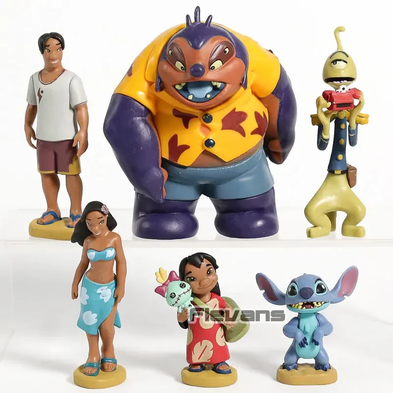 Stitch Lilo Nani David Jumba Pleakley PVC Figures Toys Gifts for Kid Children 6pcs/set