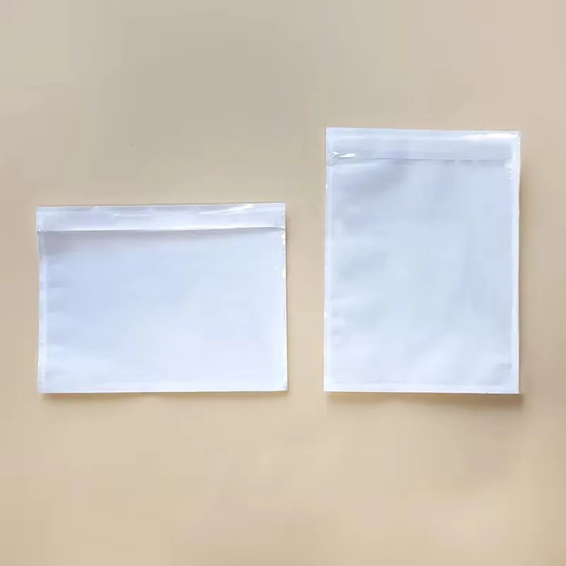 Self Adhesive Translucent Biodegradable Shipping Label Pouch Paper Packing List Envelope Pouch