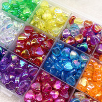 100pcs/lot 8mm AB Colour Heart Shape Acrylic Beads Loose Spacer Beads for Jewelry Makeing DIY Handmade Bracelet Accessories