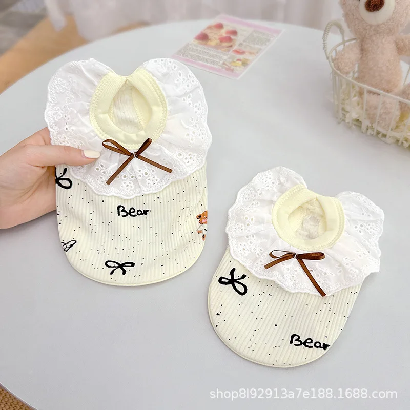 Pet Spring Lace Collar Vest Cat Bow Base Shirt Cute Top Puppy Clothes Dog Shirt for Small Dogs