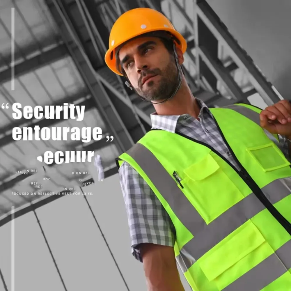 Reflective Vest Mesh Breathable Construction Safety Protective Clothing Road Traffic Warning Fluorescent Vest