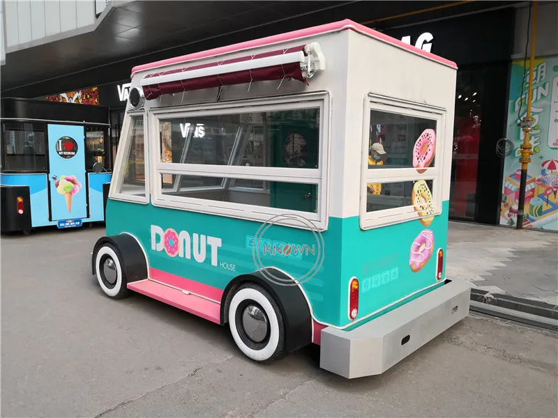 Jalan Mini Makanan Cepat truk kios dapur Hot Dog kereta penjual makanan Retro Trailer makanan Van