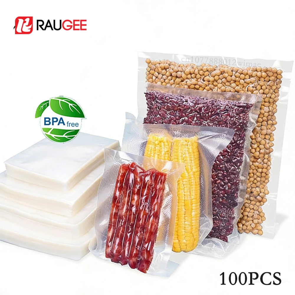 100PCS Vacuum Packaging Bags Food Storage Bags With 5 Size BPA Free Food Vacuum Packed Bag Keep Food Fresh Vacuum Packaging Bag