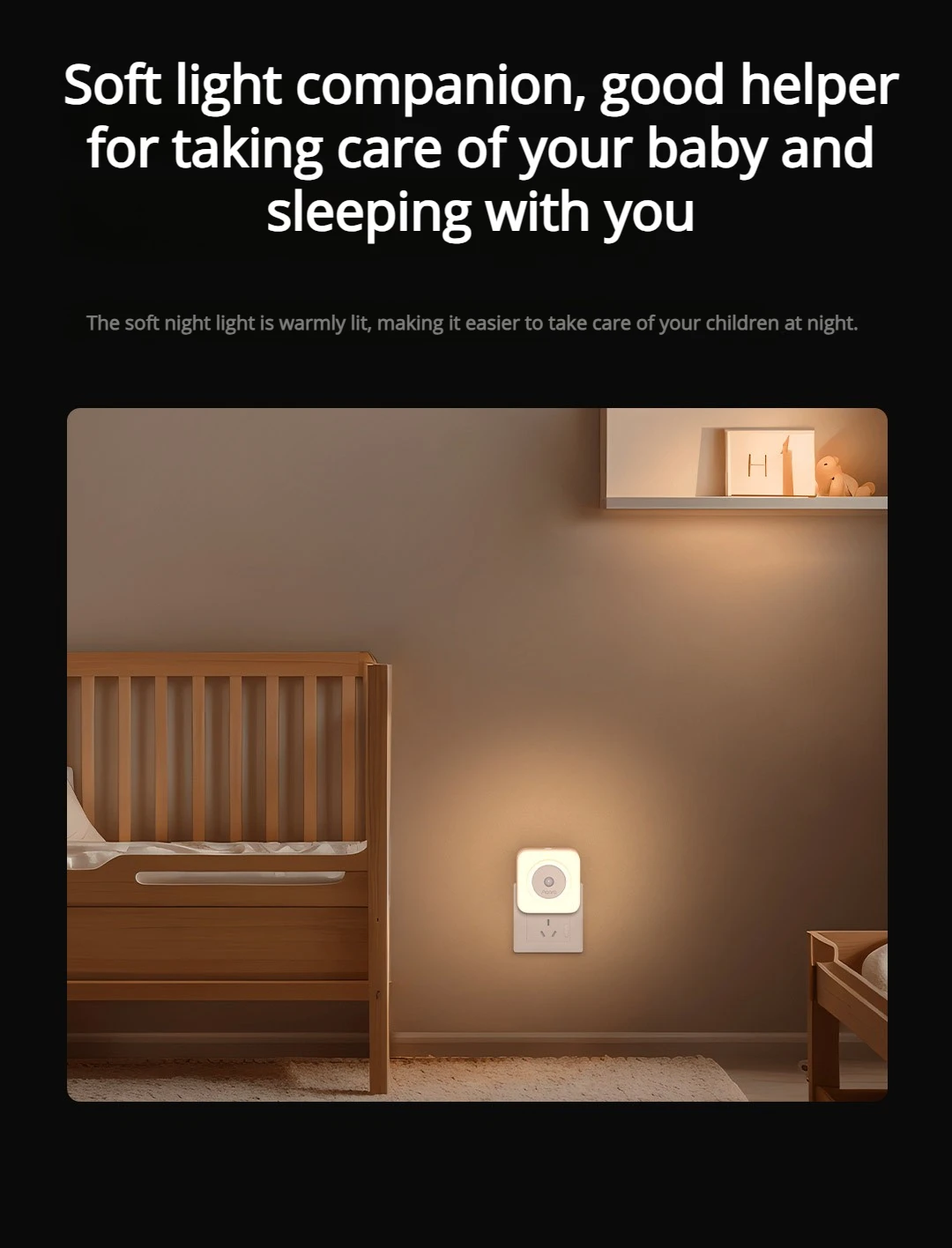 Lampu Sensor Tubuh Manusia Aqara Versi Plug-in LED Lampu Ramah Mata Lampu Tidur Ganda 3000K Cahaya Malam Sensor Pintar Lembut