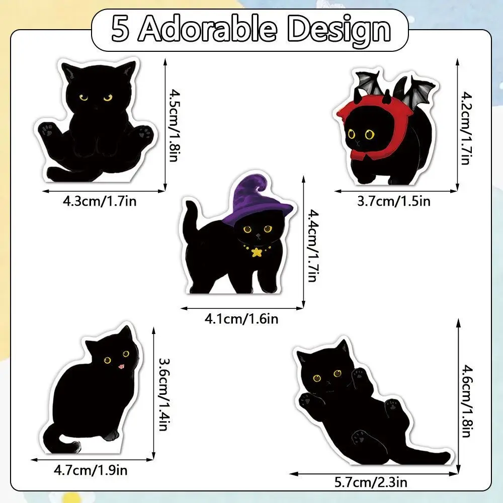 5/10Pcs Folding Design Magnetic Bookmarks Reading Tracker Unique Black Cat Bookmarks Adorable Cute Animal Pattern Bookmarks