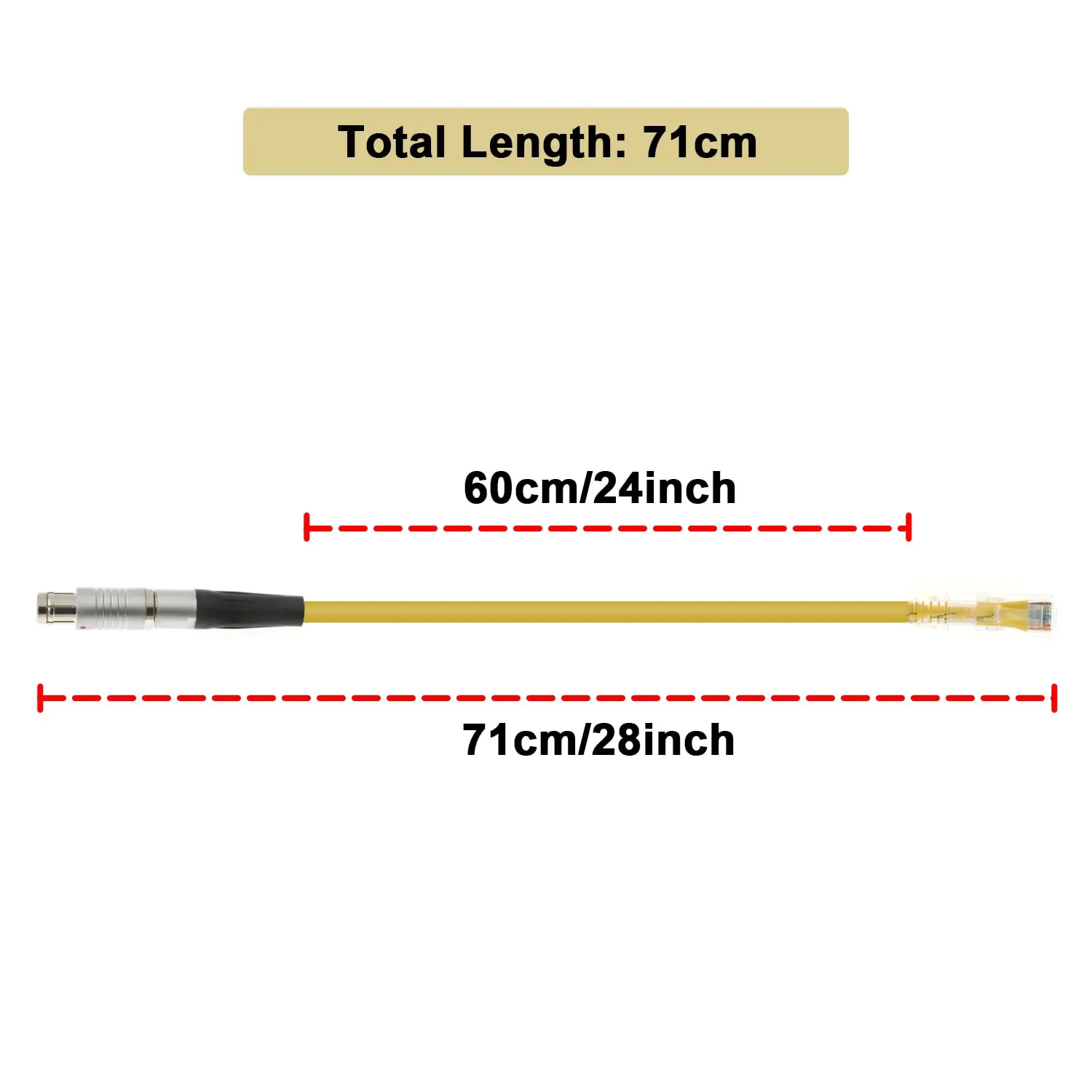Alvin's Cables Ethernet Cable for Phantom VEO-S| UHS| T-Series| v2640 Onyx| Flex4K Camera Fischer 8 Pin to RJ45 Cable 71cm|28in