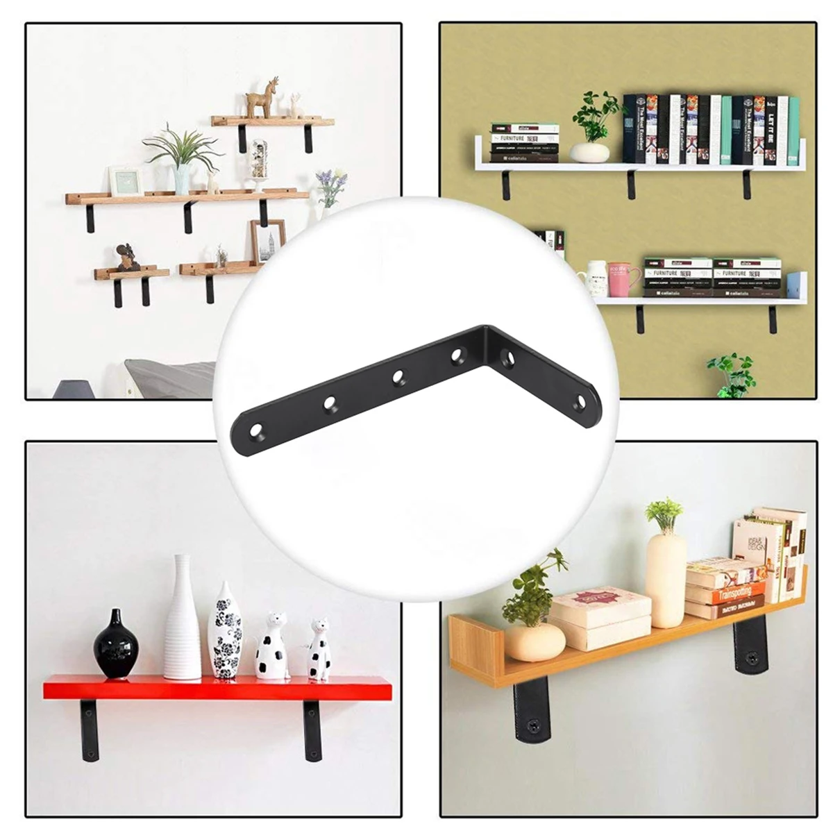 1/5 sets L shape Shelf Brackets Heavy Duty Shelf Bracket Wall Mounted Right Angle Support Holder DIY Steel Furniture Home Decor