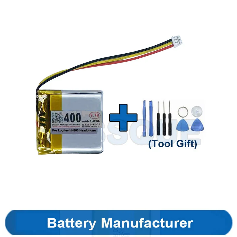 Tools Gift+ 400mAh 981-000337 533-000067 AHB472625PST Battery For LOGITECH H800 Headset Headphone Batterie Accumulator