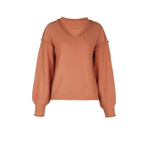 

Свитер с рукавами-фонариками в стиле ретро, однотонный, повседневный, осенне-зимний, популярный свитер для поездок на работу