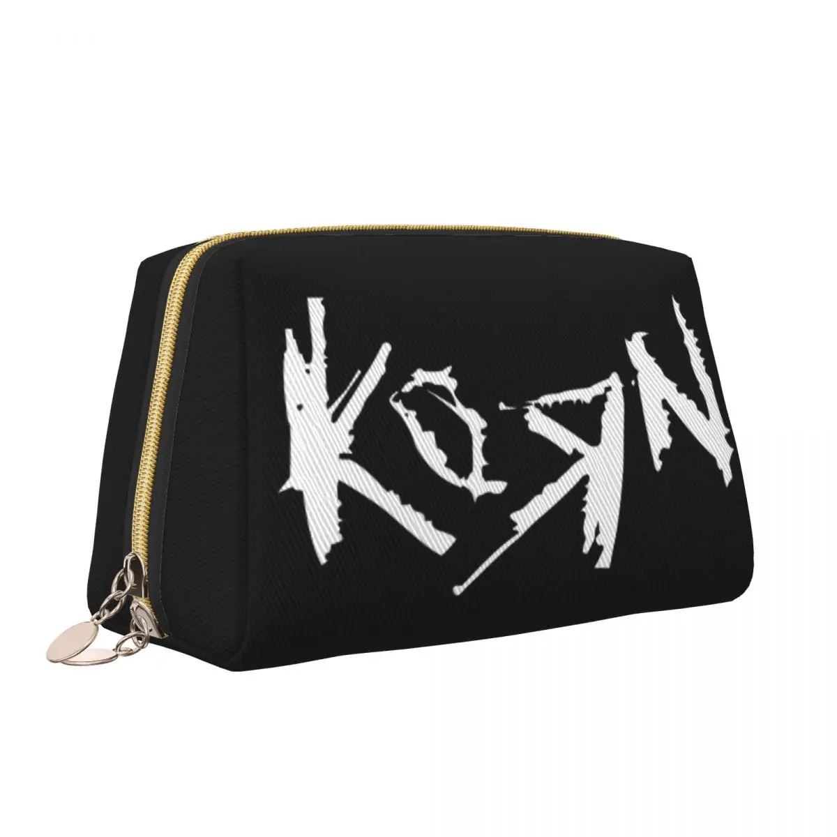 Custom Nu Metal Rock Band Korns Toiletry Bag Women Cosmetic Makeup Organizer Ladies Beauty Storage Dopp Kit Box