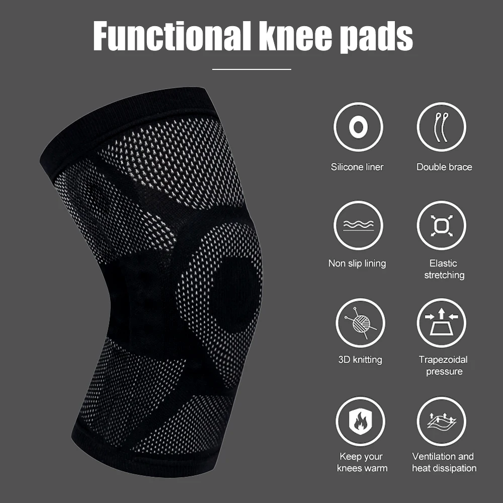 2Pcs Knee Braces for Knee Pain Support with Patella Gel Pad Side Stabilizers,Knee Pads for Running ACL Injury Recovery Men Women