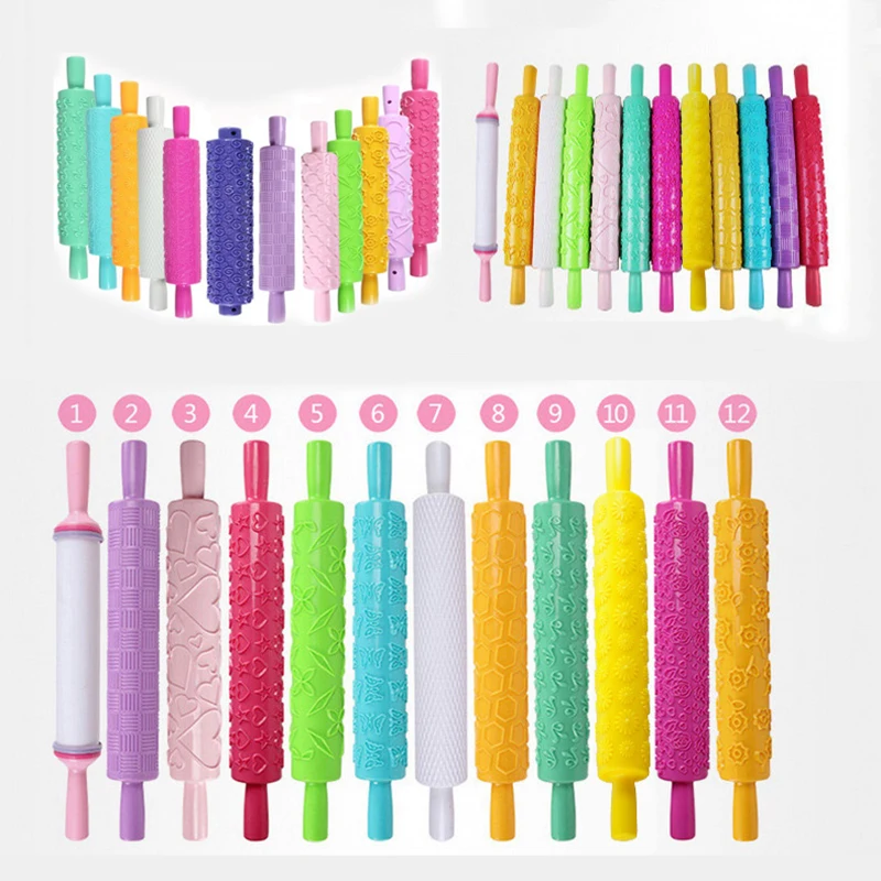 Rolling Pin With Roller Daisy Patterns Baking Tool Christmas Fondant Embossed Mold Cake Decorating Mold Gum Paste Tool