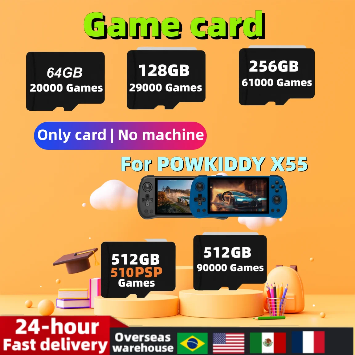 FOR POWKIDDY X55 Handheld Retro Game Console Memory Card SD Card TF Card Game Card 510 PSP Games 512G  Games Micro Sd PSP Gift