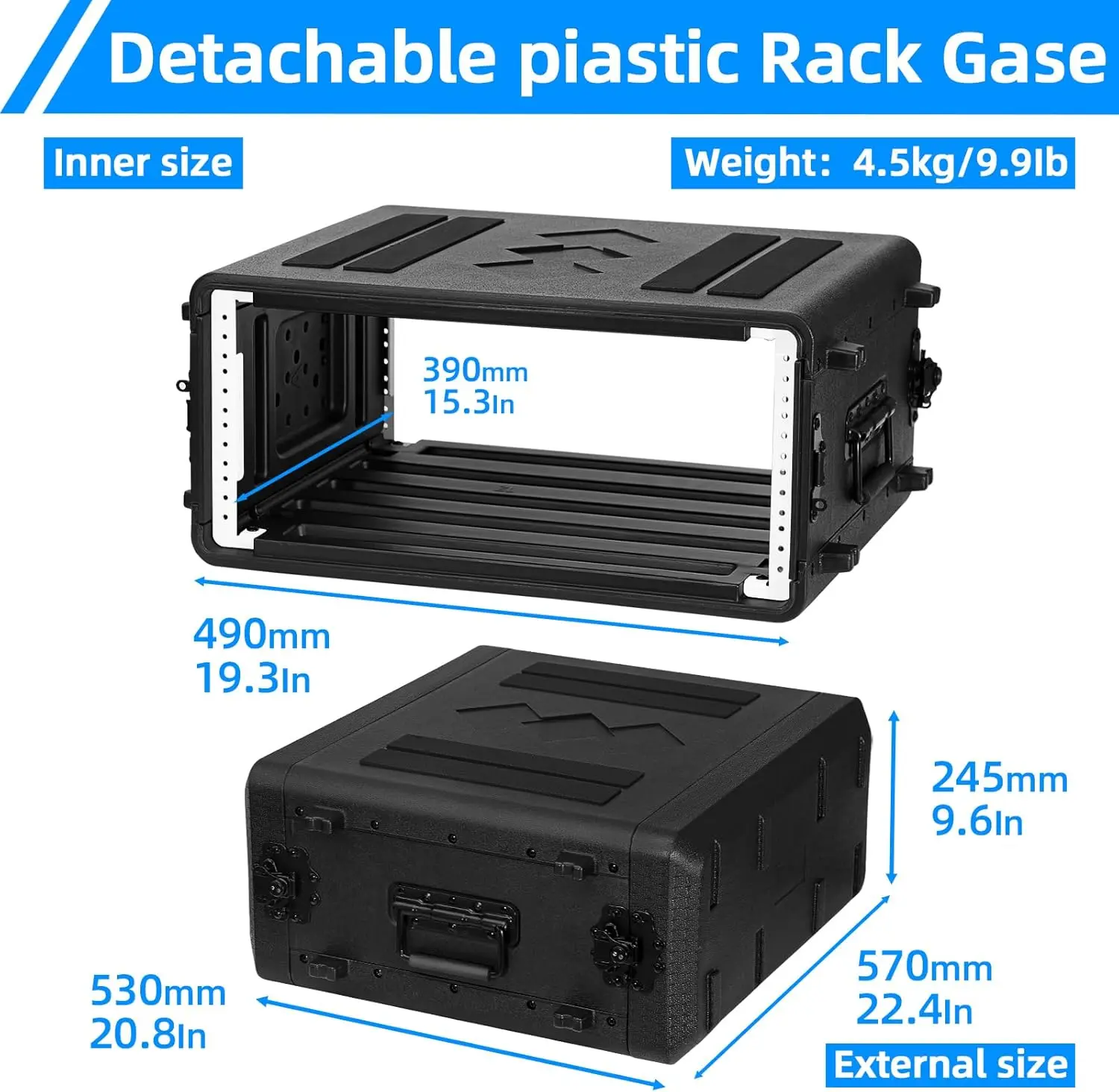 

4U Rack Case Shallow 17" Depth, 19" Rackmount Flight Cases Easy Installation Portable Carry Watertight Dust Proof·New Popularity
