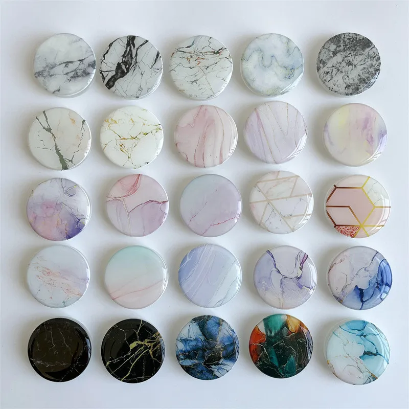 

Circle Marble Mobile Phone Holder Stand INS Phone Finger Holder Air Sac Ring Mobile Stand Grip Support For Iphone 15 16 Holder