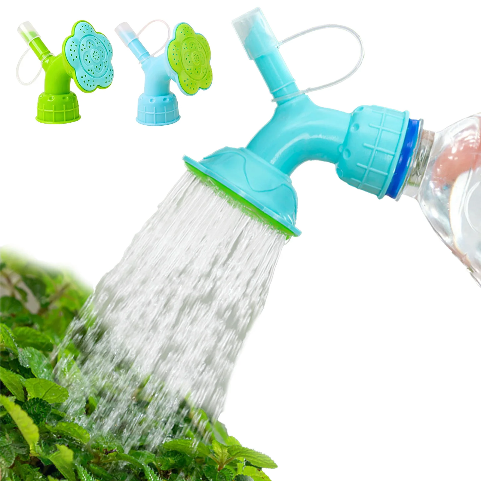 Plastic Dual Head Watering Can Nozzle DIY Mini Irrigation Head Watering Can Sprinkler Head for Indoor Seedlings and Plants