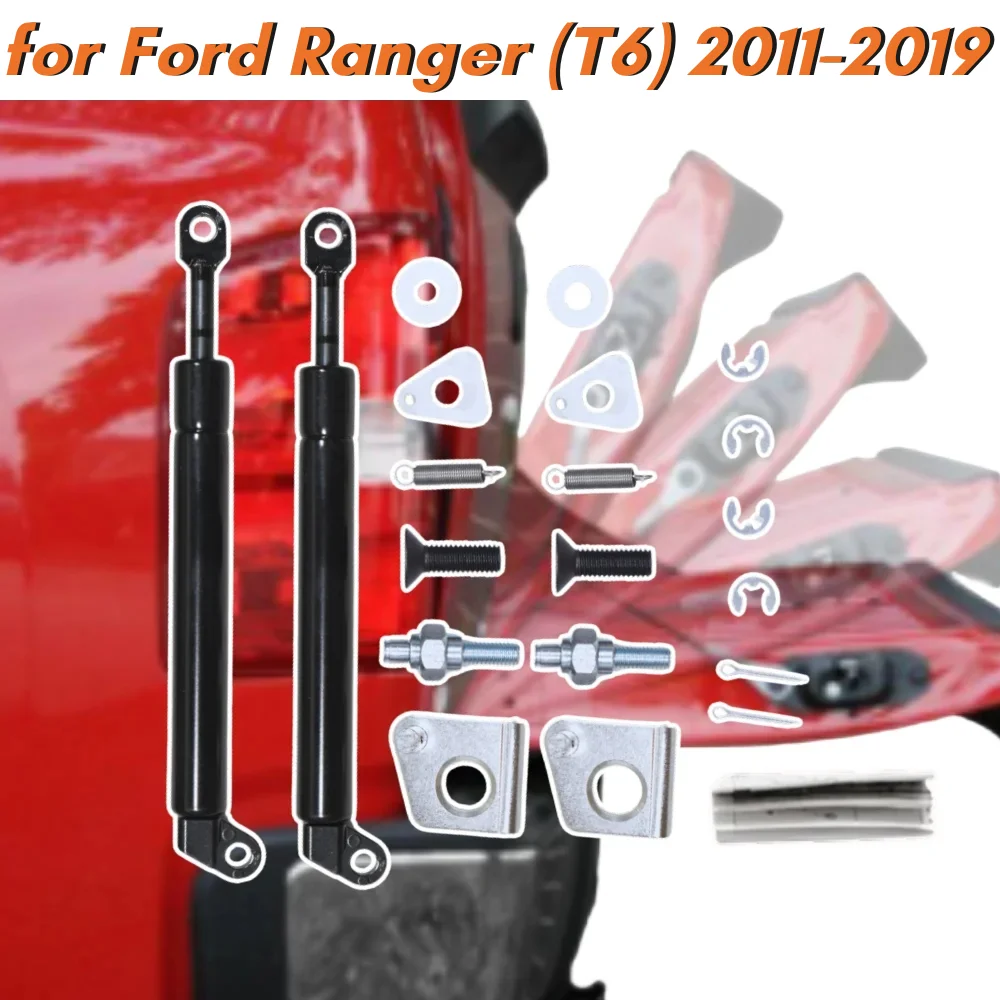 Qty(2) Penyangga Bagasi untuk Ford Ranger (T6) 2011-2019 untuk Mazda BT-50 (UP/UR) Penyangga Angkat Bagasi Belakang Peredam Kecepatan Gas Springs Shock