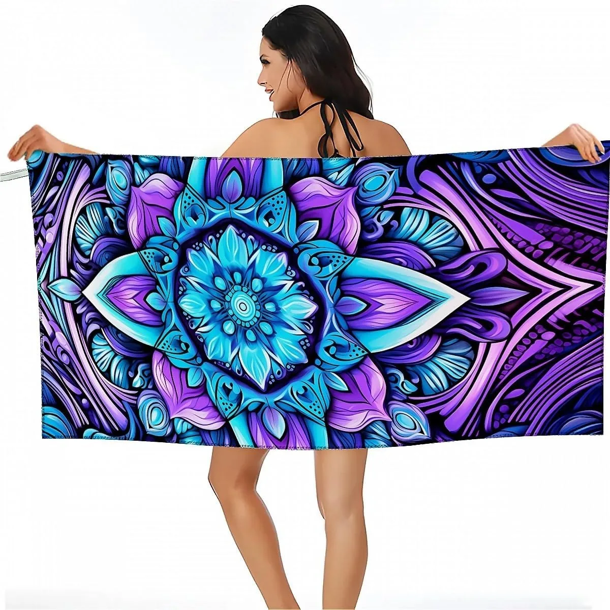 

Geometry flower pattern Beach Towel for Family stuffs friends Gifts Quick-Dry Sand free For Bath Yoga Beach Camping Swimming GYM