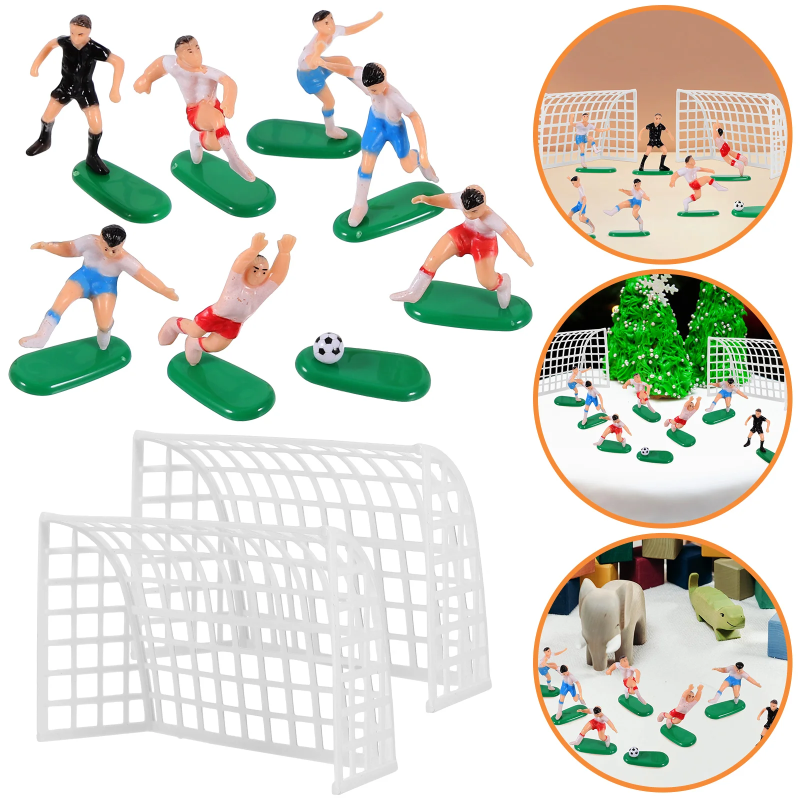 Cake Decorative Accessories Novelty Props Creative Foosball Football Team Statues Decorations Figure Decorate Decors