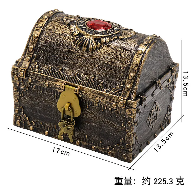 17x14x14cm Funny Children Treasure Chest Ornament Pirate Treasure Chest Toy Holiday Bar Decor Party Coplay Props