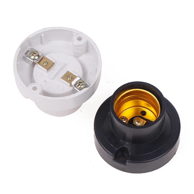 1PC DIY Desktop Small Screw Led Lighting Head Base Socket E27 Screw Round Conversion Flat LED Lamp Holder 6A