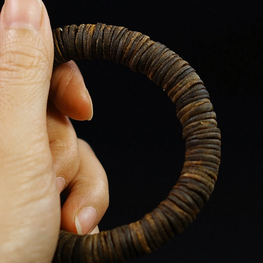 Natural Agarwood Sinkable Bracelet Craft Ornament,Guoxiang Green Kyara Irregular Bead,Single-Strand Bracelet,Unisex Handicraft